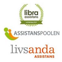 Tre loggor för Hedera Assistans bolag