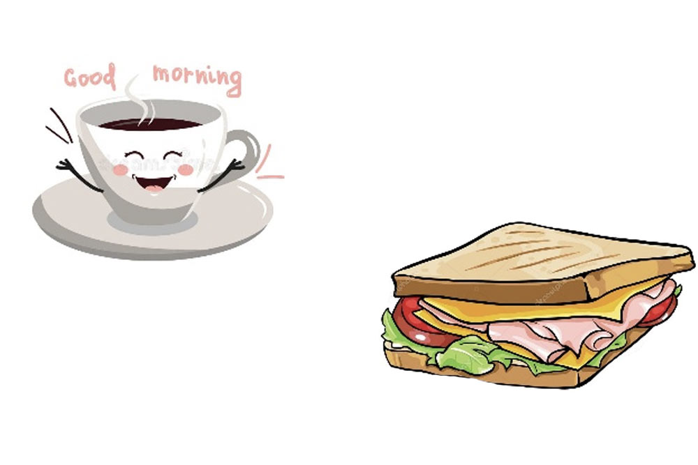 En kaffekopp och en macka